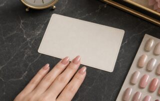 ネイルサロンの希望退店時間を相談する時計とネイル